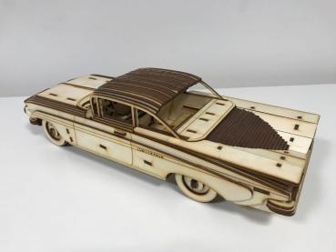 Chevrolet Impala 1959 als 3D Großmodell aus Holz, Holzmodell  Heckansicht